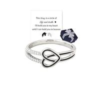 For Memorial - Life & Death Half Black Heart Ring, S925 Sterling Silver Black and White Heart Enamel Ring, Until I Can Hold You In Heaven, Lost Loved, Memorial Jewelry Gifts for Women (9)