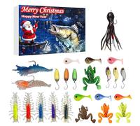 for Men, 24 Days 2025 Holiday Baits - Christmas Countdown Calendar Bait Set, for Men, Boys, Bulls, Fresh and