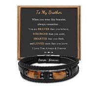 for Men Dad Boyfriend Son Grandson Brother Love You Forever Tiger Eye Stone Father's Day Birthday Anniversary Christmas Black Jewelry 7.5/8.5/9 Inches, 8.5 inches