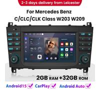 For Mercedes Benz C/CLC/CLK Class W203 W209 Carplay Android15 Radio GPS Sat Navi
