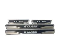 For Mercedes Benz E Class Chrome & Carbon Door Sill Scratch Guard S.Steel