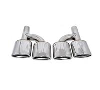 For Mercedes For Benz C-Class E-Class S-Class W204 W212 W221 Mufflers AMG Oval Exhaust Pipes Four Outlet Tailpipes(Silver 4)