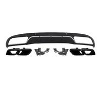 For Mercedes For Benz C W205 Standard C180 C200 C300 2015-2021 Silver Rear Bumper Lip Diffuser Spoiler Politter Car Accessories WEFOLCC(Silver Dif Black Ex)