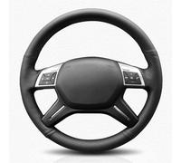 For Mercedes For Benz C180 C200 C260 E200 E260 ML320 ML360 ML400 DIY Black Genuine Leather Car Steering Wheel Cover Auto Accessories Styling(Style 4)