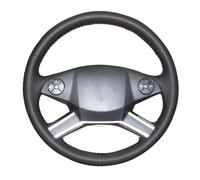 For Mercedes For Benz R320 R400 R350 GL450 ML350 DIY Genuine Leather Hand Sewn Mesh Breathable Car Steering Wheel Cover Auto Accessories Styling(2-Red)