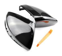 For Mercedes For Benz W205 W213 X253 C E GLC GLA GLB Class Carbon Fiber Car Side Rearview Mirror Cover Shell HGMGFYCX(Bright black)