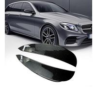 For Mercedes For Benz W213 For E Class For Amg Line Front Bumper Fog Lamp Cover Trim 2016-2019 E200 E220 E300 E43 E53 Black Abs Pair(Carbon Fiber)