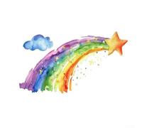 For METEOR-Focused Glow In The Dark Rainbow Wall Decal, PVC-Based Sticker That Emits Soft Light After Exposure To Ambient Illumination