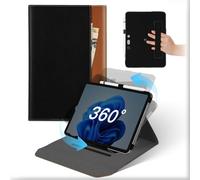 For Microsoft Surface Pro 11 2024/Pro 10 2024/Pro9/Pro 8 13 inch Case, Leather 360°Rotating and Detachable Stand Folio Cover with Pencil Holder & Pocket, Flip Protective Tablet Case Black Brown