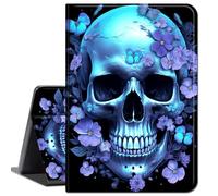 for Microsoft Surface Pro 9 Case 13 Inch 2022,Slim Lightweight Smart Shell Stand Cover with Auto Wake/Sleep Case for Microsoft Surface Pro 9 13 inch 2022,Blue Skull Flowers