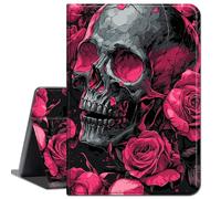 for Microsoft Surface Pro 9 Case 13 Inch 2022,Slim Lightweight Smart Shell Stand Cover with Auto Wake/Sleep Case for Microsoft Surface Pro 9 13 inch 2022,Skull Red Rose