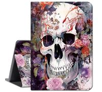 for Microsoft Surface Pro 9 Case 13 Inch 2022,Slim Lightweight Smart Shell Stand Cover with Auto Wake/Sleep Case for Microsoft Surface Pro 9 13 inch 2022,Skull Pink Flowers