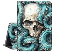 for Microsoft Surface Pro X and Pro X Plus Case 13 inch 2024/2021/2020/2019,Slim Soft Shockproof TPU Silicone Protective Back Shell Case for 13 Inch New Surface Pro X,Green Octopus/Skull