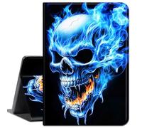 for Microsoft Surface Pro X and Pro X Plus Case 13 inch 2024/2021/2020/2019,Slim Soft Shockproof TPU Silicone Protective Back Shell Case for 13 Inch New Surface Pro X,Blue Flame Cool Skull