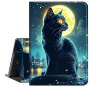 for Microsoft Surface Pro X and Pro X Plus Case 13 inch 2024/2021/2020/2019,Slim Soft Shockproof TPU Silicone Protective Back Shell Case for 13 Inch New Surface Pro X,Moon and Black Cat