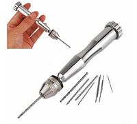 for MINI Aluminum Handheld Pin Vise Drill Chuck with 10 Bits, for Jewelry Crafting, Model Construction, and Watch Component Maintenance Tasks