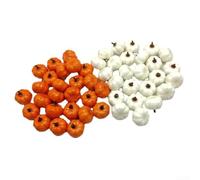 for mini Artificial Pumpkins Foam 3.5cm White Yellow for mini(White and Yellow 48pcs)