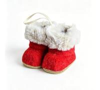 for mini Christmas Boot Ornaments: Red Knit Stocking Decorations with Faux | Trim, Snowflake Pattern Baubles for Holiday Mantel Garland Accents, Novelty Xmas Tree Charms