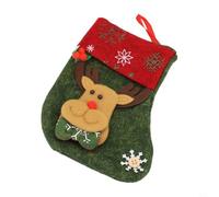 for mini Christmas Stocking 19cm Hanging Xmas Tree Decoration Fabric | Fabric material with Old Man Snowman Elk Bear styles Great for trees or doorways Approx 19cm height