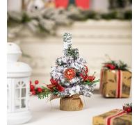 for mini Christmas Tree 20cm Artificial White for birch for twig Tabletop Decor with Warm LED Lights for battery Operated Timer for Home Office(Red)