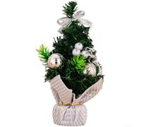 for mini Christmas Tree 22cm Pre-Decorated Desktop Red Purple Gold Silver | Sturdy Plastic Material Handcrafted Detailing Lifelike Branches for Home Office Party