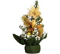 for mini Christmas Tree 22cm Pre-Decorated Desktop Red Purple Gold Silver | Sturdy Plastic Material Handcrafted Detailing Lifelike Branches for Home Office Party