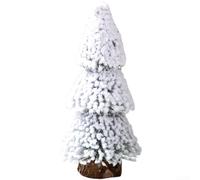 for mini Christmas Tree, Tabletop Cedar Decoration with Snowy PVC Fir | Branches and Wooden Stand, Small Desktop Ornament for Home Office, Artificial Pine Festive Holiday Centrepiece(height 15cm)