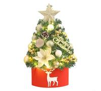 For Mini ChristmFor as Tree PFor ackFor age with OrnFor aments For and Twinkling Lights for CreFor ating For a Cozy HolidFor ay Environment (45CM Yellow)