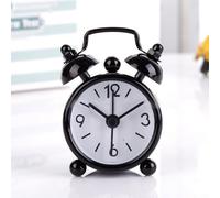 for MINI Classic Double Bell Alarm Clock Analog Metal Bedside Table Clock Silent Sweep Movement Compact 6cm Design for Home Office Nightstand Decor(5)