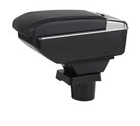 For MINI Cooper COUPE Car Armrest Center Console Double Layer Storage Box Arm Rest Interior with Cup holder Ashtray (Black with Black thread)