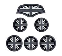 for Mini Cooper F56 Cup Holder Mats - 6 Pcs Silicone Anti-Slip Coasters with Protective Storage Case, Shockproof Design for Bumper Protection (Gray Union Jack-F56)