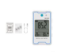 For Mini Digital Light Meter SK-8102 Lux Meter Wide Range 0.1-999900Lux Adjustable Flicker Test 10Hz-10kHz USB-C Rechargeable Portable ABS White