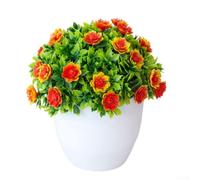 for mini Faux Eucalyptus Pot 15cm for sage Green Decor for(orange) | for sage green eucalyptus style, paper pulp pot effect, for frosty leaf texture, indoor use only