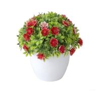 for mini Faux Eucalyptus Pot 15cm for sage Green Decor for(red) | for sage green eucalyptus style, paper pulp pot effect, for frosty leaf texture, indoor use only