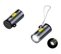 for MINI Flashlight Type C Powered No Battery Needed Bright 210-230 Lumens and Play Ultra Lightweight Aluminum Compact Keychain Size 2.5x1.28cm For Outdoor Hiking Camping(Dark Gray)