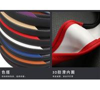 For Mini For Cooper S JCW One D F54 F55 F56 F57 F60 Car Steering Wheel Covers 38cm 15" Leather Non-slip Auto Accessories Wheel Sleeve Protector(PURPLE)