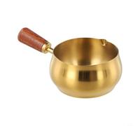 For Mini Gravy Pan Crafted from Stainless Steel with Wooden Handle for Efficient Preparation of Small Batch Recipes (Gold 180ML)