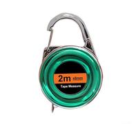 for mini Keychain Tape Measure 2M with Carabiner, Soft Fiberglass Ruler | for Curved Surfaces, Compact Plastic Case for Camping Construction Outdoor Tools, Portable Belt Clip Accessory(green)