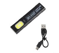 For Mini Led Flashlight 550 Lumens Portable Rechargeable Work Light With Magnetic Tail And Cap Clip, 5 Modes Including Red Blue Strobe For Camping, Black