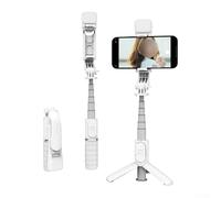 for MINI Phone Selfie Sticker, Bluetooths Selfie Sticker, SelfieStick Tripod With Light & Remote: Capture for STUNNING Moments Anywhere (White)