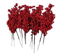 for mini Plastic Christmas Tree 20cm Festive Decor for mini(10pc) | Classic green foliage, red fruit accents, for durable construction, for ideal for small spaces, quick setup process
