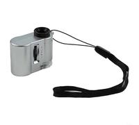for mini Pocket Microscope 60x Magnification - Dual LED UV Light Handheld Magnifier for Gem Stones Circuits - Small Travel Lens 45mm(Silver)