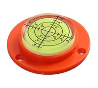 for mini Round for Spirit Level 50mm for Bullseye Bubble for Furniture Decking Camera Tripod RV for Caravan Setup Black Acrylic Case(Orange Shell Green Water)