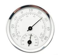 for MINI Round Hygrometer Thermometer, 57mm Aluminum Alloy Temperature Humidity Meter Gauge for Home Office School Warehouse Indoor Outdoor Use, White(White)