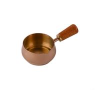 For Mini Stainless Steel Cooking Pot with Wooden Handle for Single Portion Recipes Including Sauces and Dairy Items (Rose Gold 120ML)