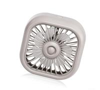 for mini USB Car Fan 3 Speeds LED Light Portable Clip On Fan Strong Wind Low Noise Dashboard Auto Fan Black 10x8x10cm(Grey)
