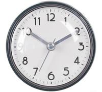 For Mini Waterproof Wall Clock With Strong Suction Cup For Smooth Surfaces Quartz Accuracy Clear Mirror Display For Ideal For Bathroom Kitchen White Navy Blue 7.5cm Size(B)
