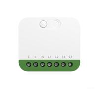 For Mini Wifi Smart Switch Dual Channel Control Module Matter Protocol Compatible With For Alexa Google Home Remote App Operation White Color Compact Design For Automatic Lighting Management System