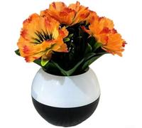 For MINIature artificial bloom kit of 5 with cornflower daisy and sunflower look for use in tiny planters for living space decoration (Orange-yellow)