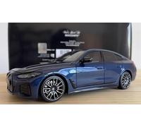 for MINICHAMPS for BMW for i4 for M50 2022 Fully open Metallic blue 1:18 Car Pre-built Model